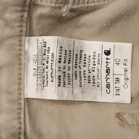 Carhartt Tan Carpenter Work Original Fit Shorts Men's size 40 - Picture 7 of 9
